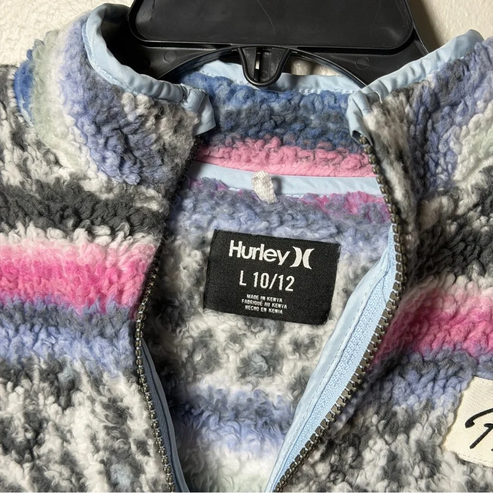 Hurley Girl Kids Multicolor Fleece Pullover Aztec‎ Print Sweater size L